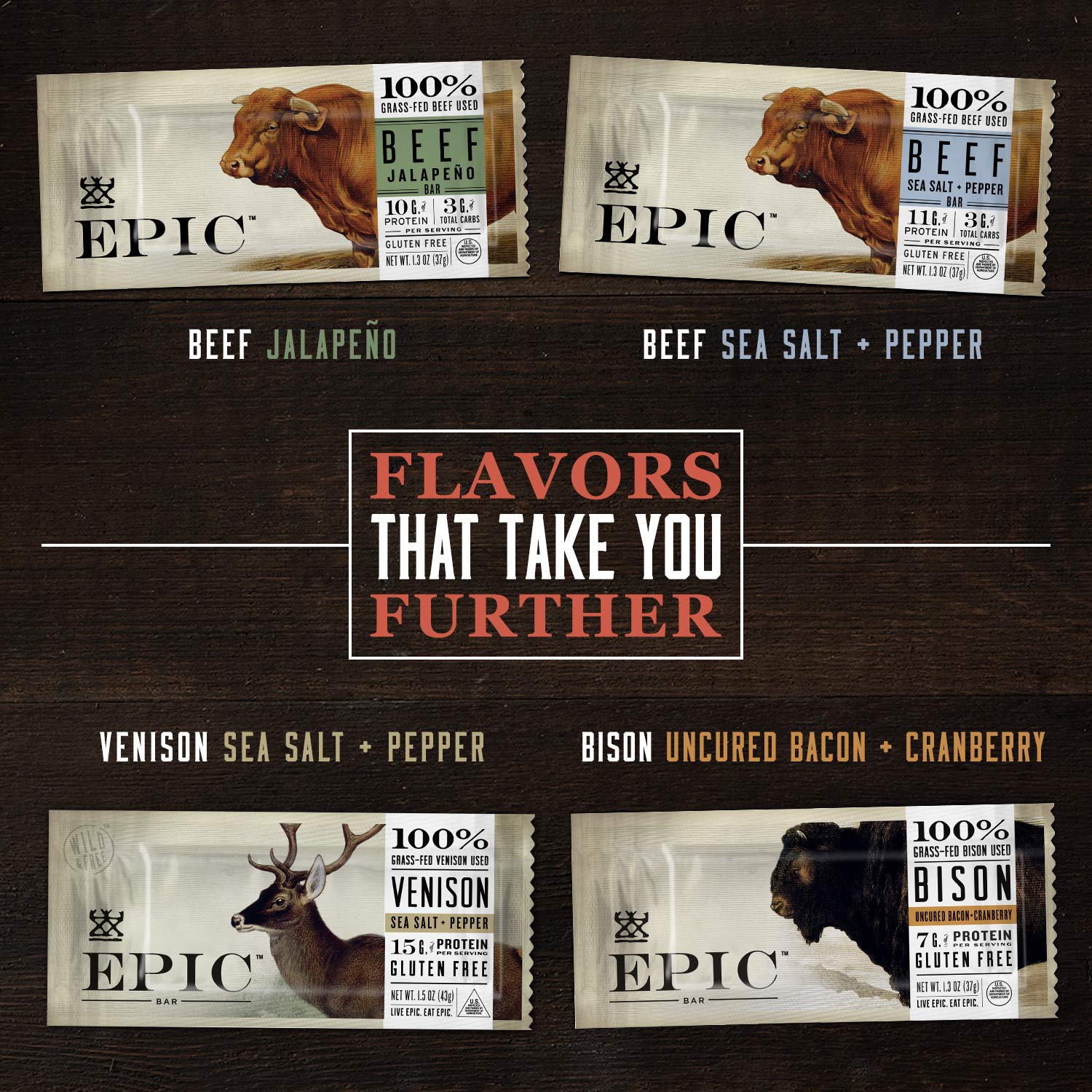 EPIC Chicken Sriracha Protein Bars, Whole30, Keto Friendly, 12 ct, 18 oz