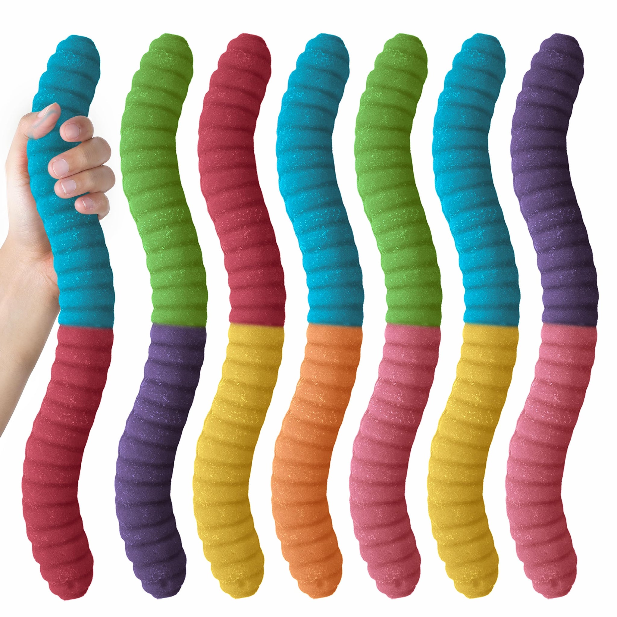 Sour Giant Gummy Worm - Large 2 Pound Gummy Candy with Big Tangy Flavor from GGB Candies (Sour Apple/Blue Raspberry)