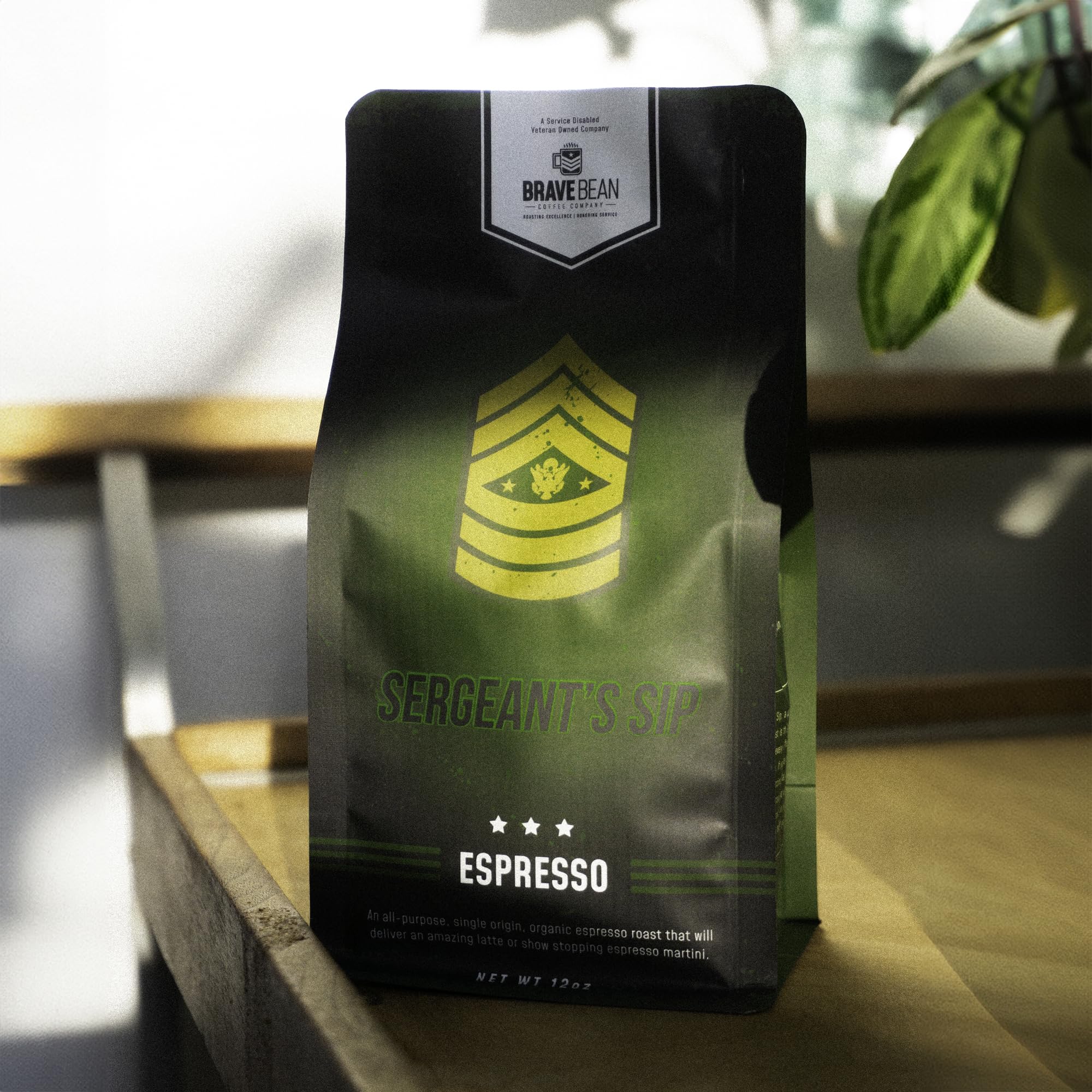 Brave Bean Coffee Company Sergeant's Sip: Espresso Roast, Organic, Single-Origin Coffee - Espresso Specialty Coffee