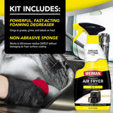 Weiman Foaming Air Fryer Cleaning Kit, Cleaner & Degreaser for Ceramic Baskets & Trays, Removes Grease, Grime, Oil & Baked-On Food, Includes