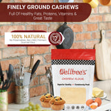 Wellbee's Cashew Flour - Gluten Free Nut Flour - Finely Ground Powder For Baking - Non GMO - No Additives - SCD Approved (1 LB.)