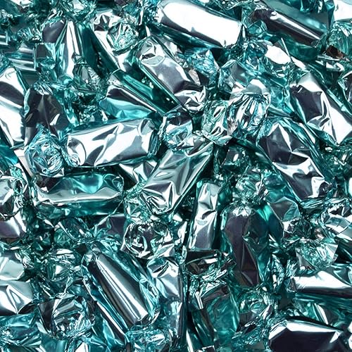 Light Blue Candy Foil Wrapped Caramels 2lb (approx 180 pcs)