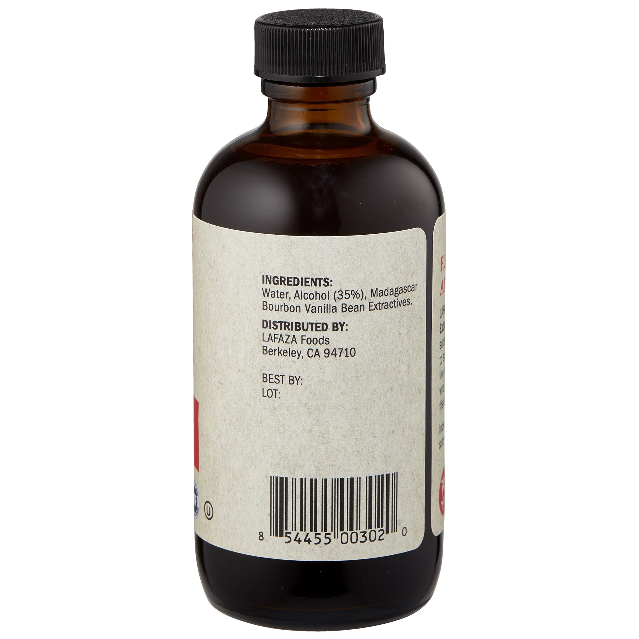 Lafaza Pure Madagascar Bourbon Vanilla Extract, All Natural, 4 oz