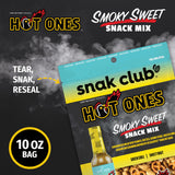Snak Club x Hot Ones Snack Mix, Smoky Sweet, Spicy Snacks with Peanuts, Pretzels, Sesame Sticks, Toasted Corn, Cashews, Inspired by Hot Ones, Vegan