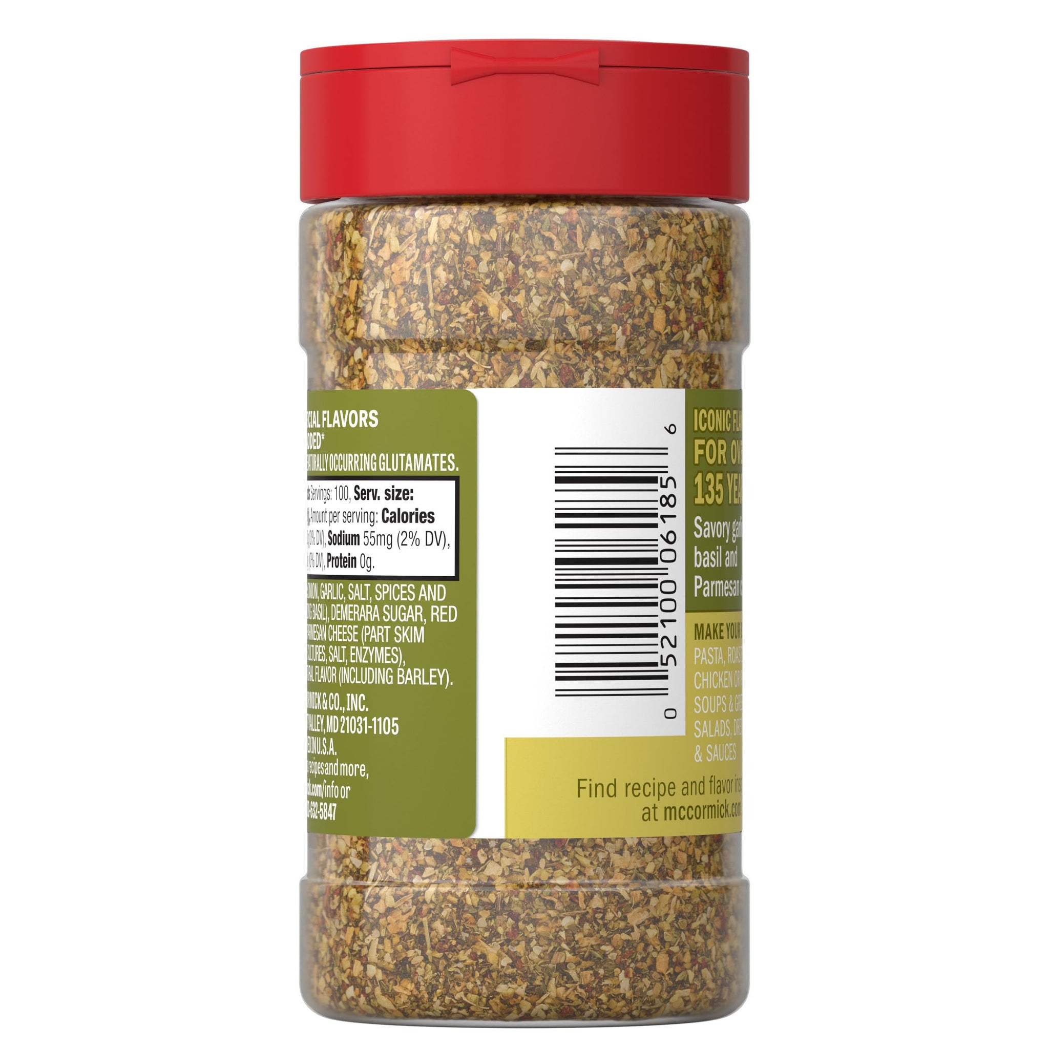 McCormick Seasoning, Savory Herb Parmesan, Signature Seasonings, Cheesy & Herbaceous Flavor, Shake On, For Pasta, Roasted Chicken or Pork, Soups