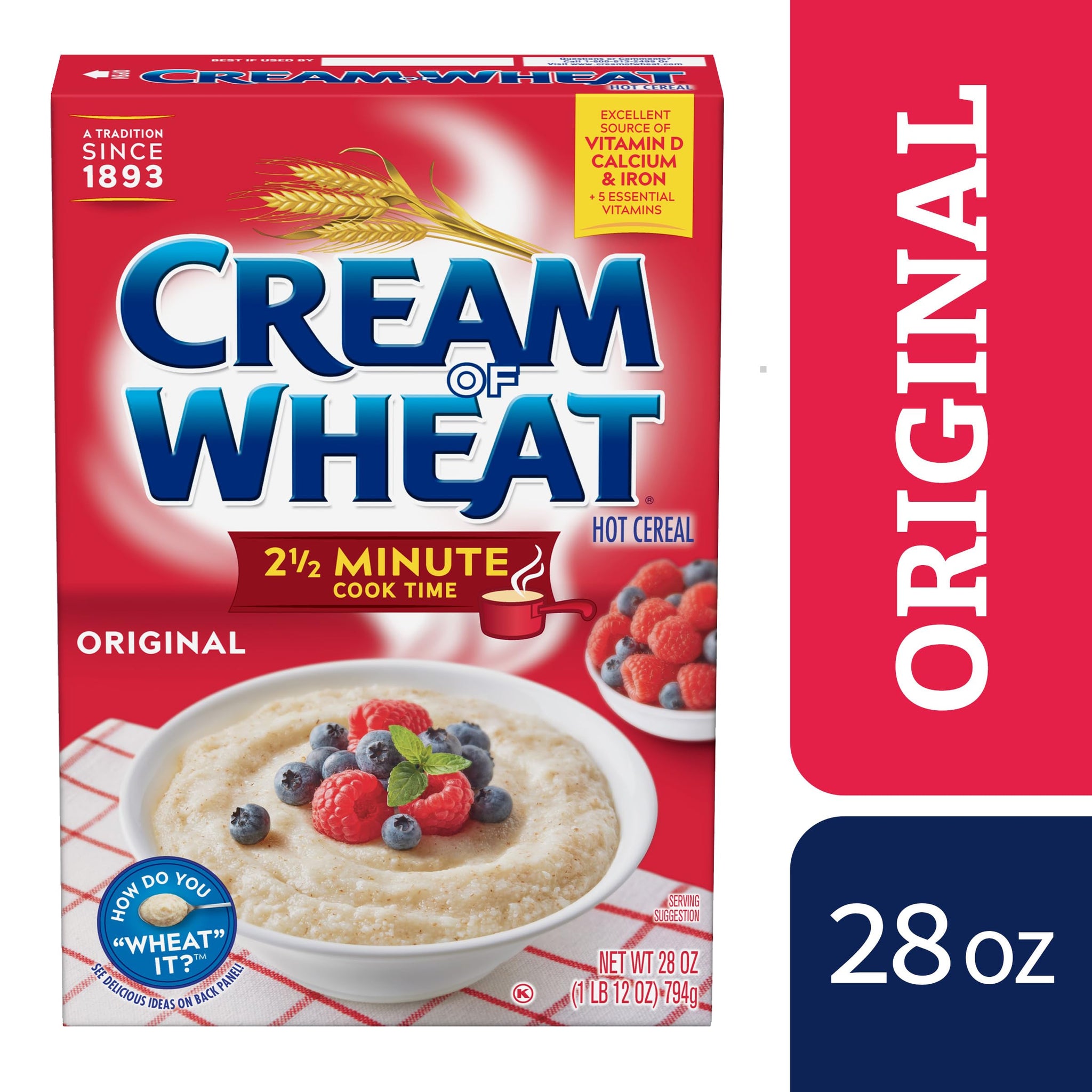 Cream of Wheat Stove Top Hot Cereal, Original, 2 1/2 Minute Cook Time, 28 Ounce