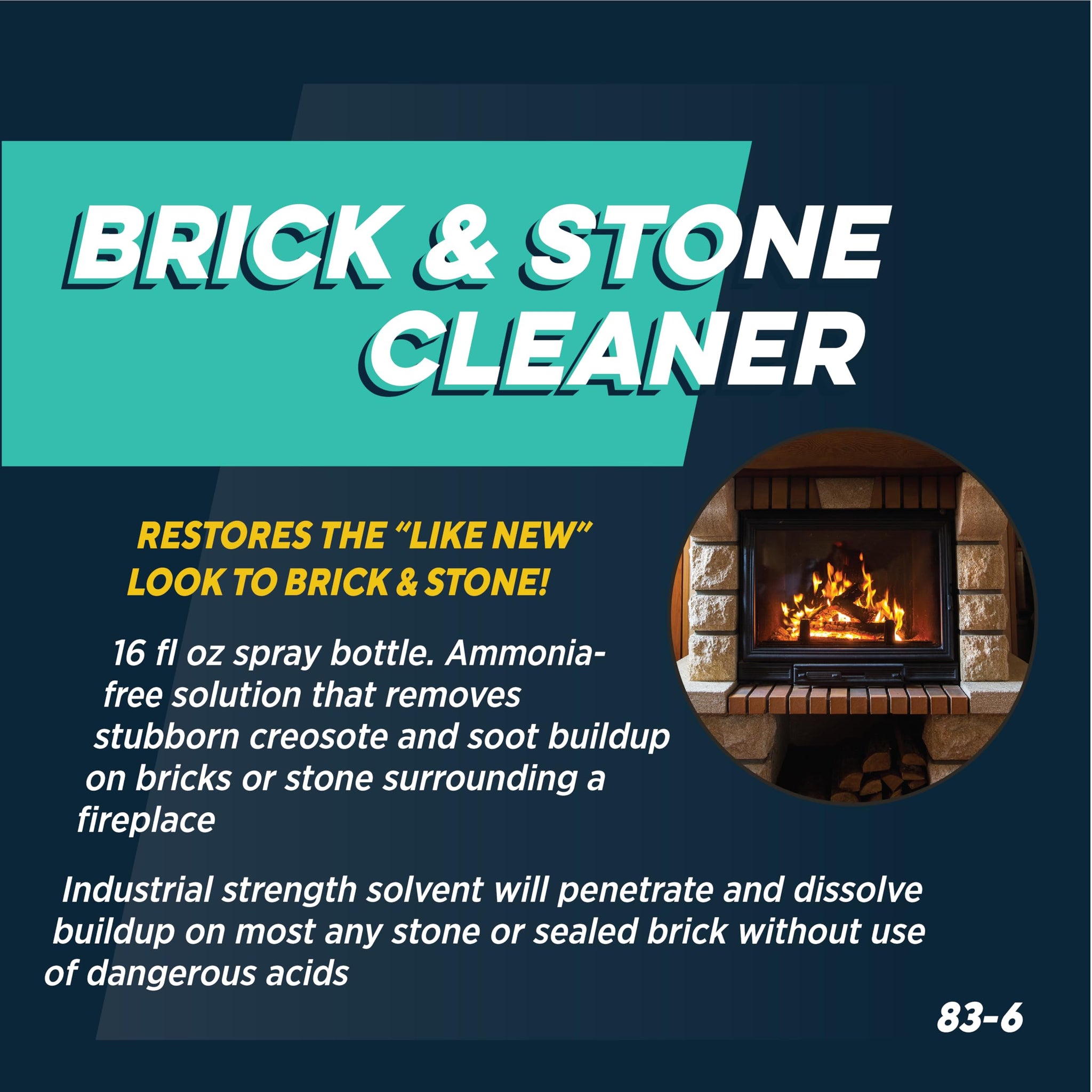 Rutland Brick and Stone Cleaner for Fireplace, Fire Brick, Terracotta, Marble & Porous Masonry - Non-Abrasive Industrial Emulsifier Cleaning Solution