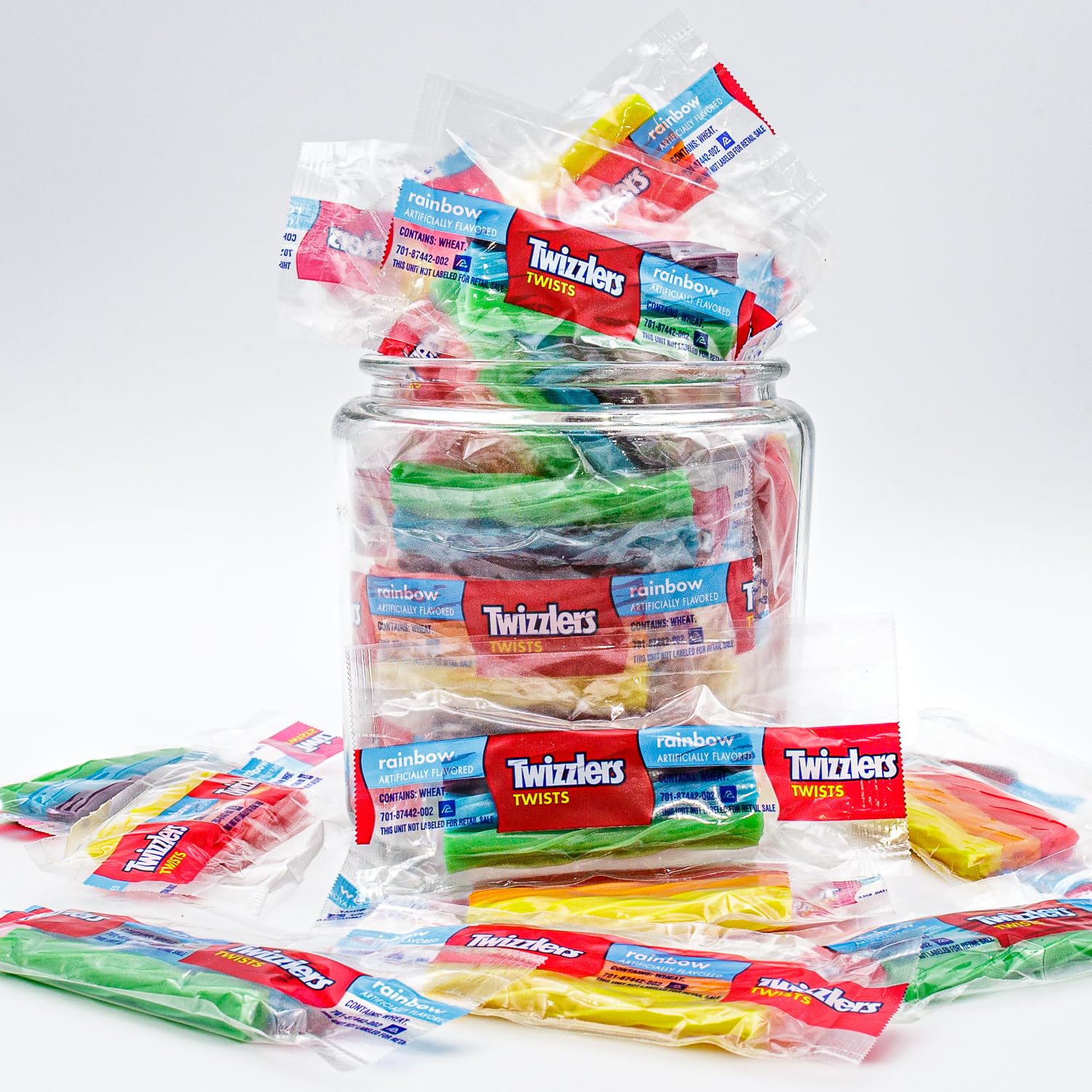 Twizzlers Rainbow Chewy Candy 2 lb - Licorice Style Twists, Assorted Fruit Flavored (Orange, Strawberry, Lemonade, Blue Raspberry, Watermelon, Grape)