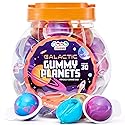 30 Planet Gummies, Novelty Space Candy with Jelly Filling, Individually Wrapped Blueberry Flavored Gummy Balls, By 4YoreElves (19 oz)