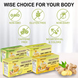 Premium Honey Ginger Crystals Turmeric Beverage 20 Packets Instant Herbal Tea Bags Pure Honey, Fresh Ginger, Turmeric Root Caffeine Free Blend