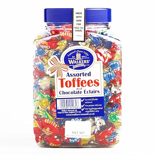 Walkers Toffee and Eclair Tub - Gourmet Christmas Gift for the Holidays (1 Item per Order, Not per Case)