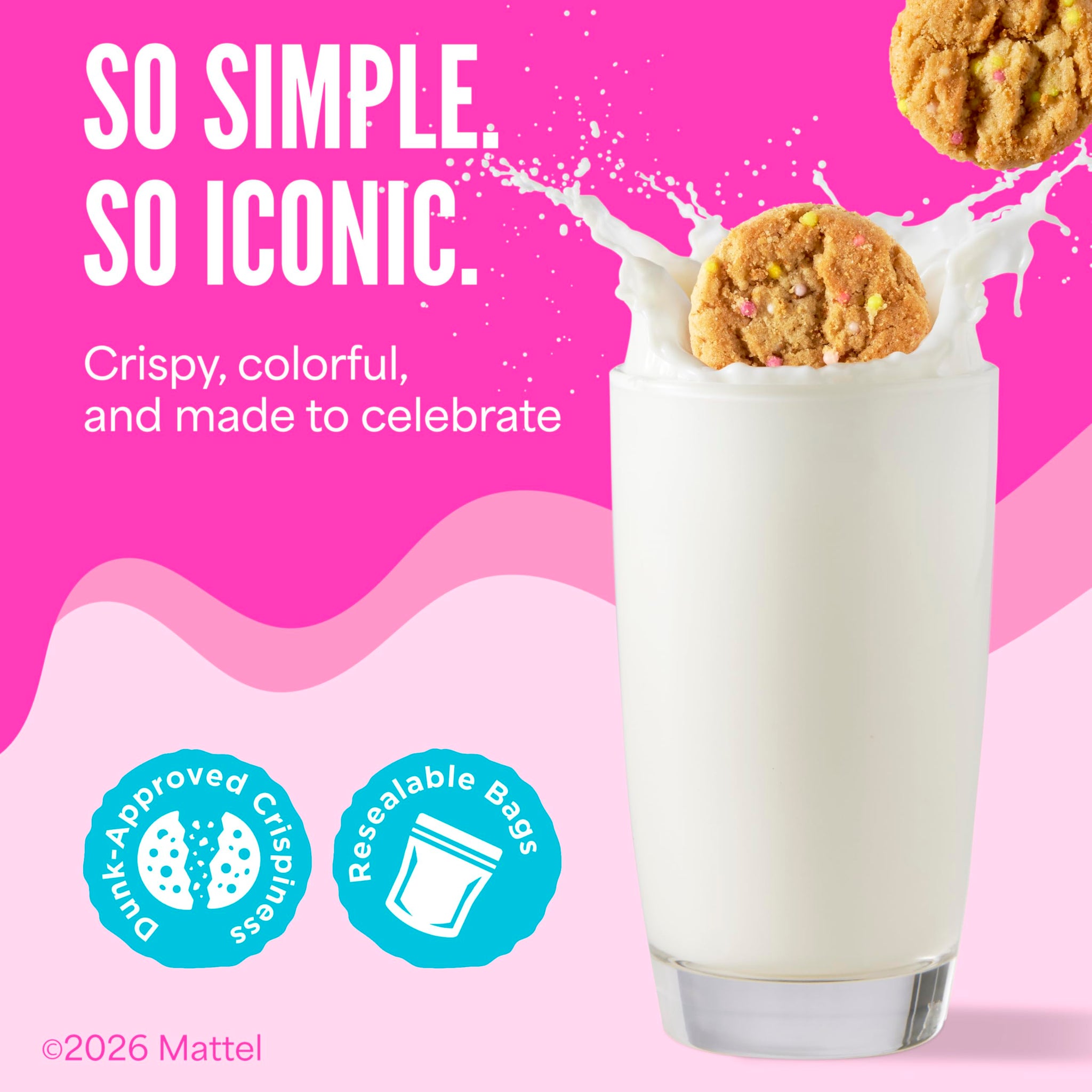 Cooper Street Snacks Barbie™ Birthday Cake Cookies - Made with Real Butter & Avocado Oil, Nut, Soy & Seed Oil Free, Thin & Crispy Party or Everyday