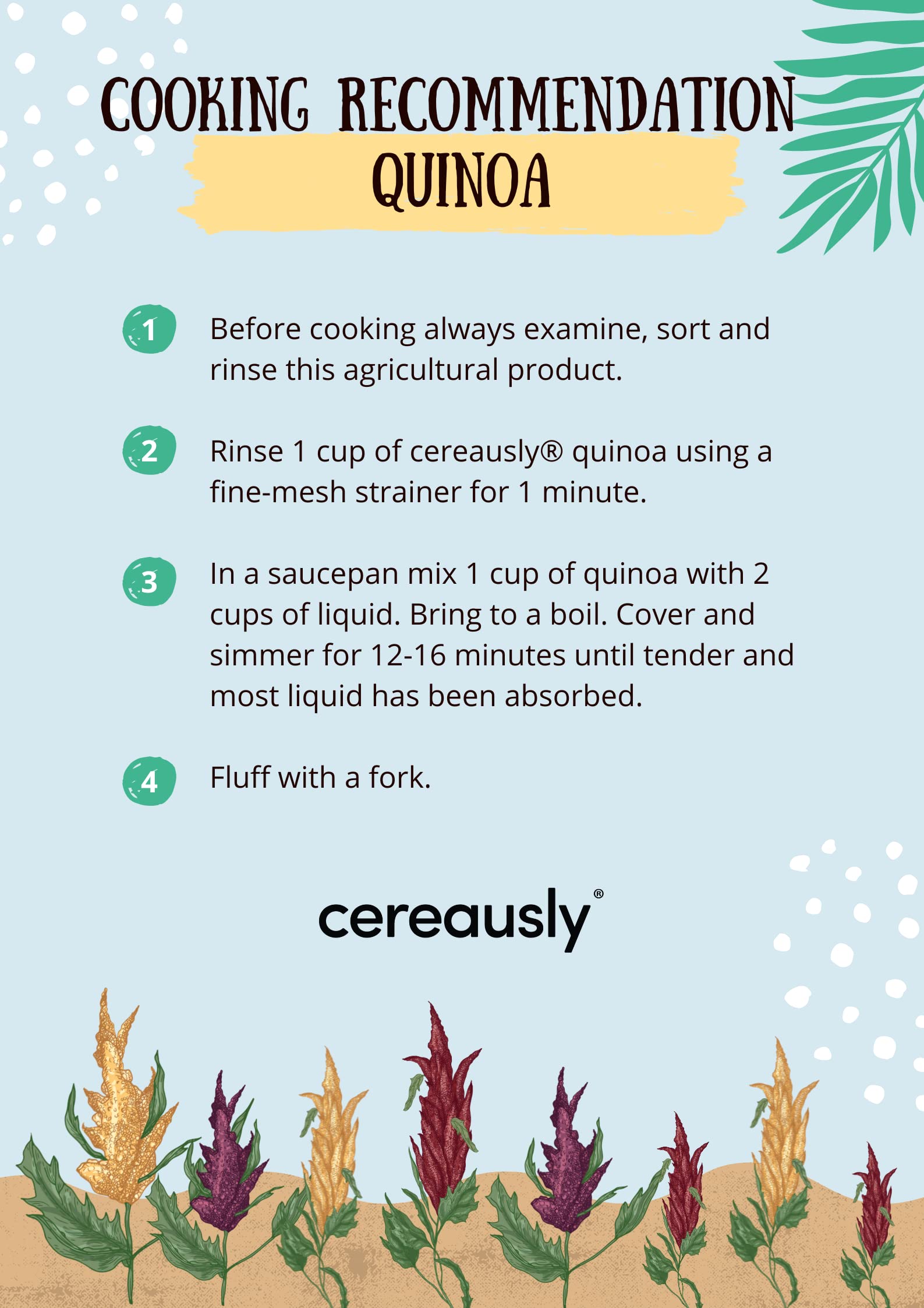 CEREAUSLY Organic Tri-Color Quinoa - Premium Royal Quinoa from Bolivia - Kosher and Non-GMO Quinoa Bulk - Vegan and Gluten-Fee Cooking Quinoa - 4 LB