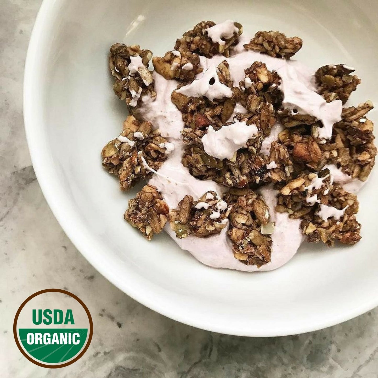 Lark Ellen Farm Cacao Cherry Grain-Free Granola Clusters, Organic Vegan Nut and Seed Mix, Gluten-Free Crunchy Bites for Snack, Breakfast, or Yogurt, 8