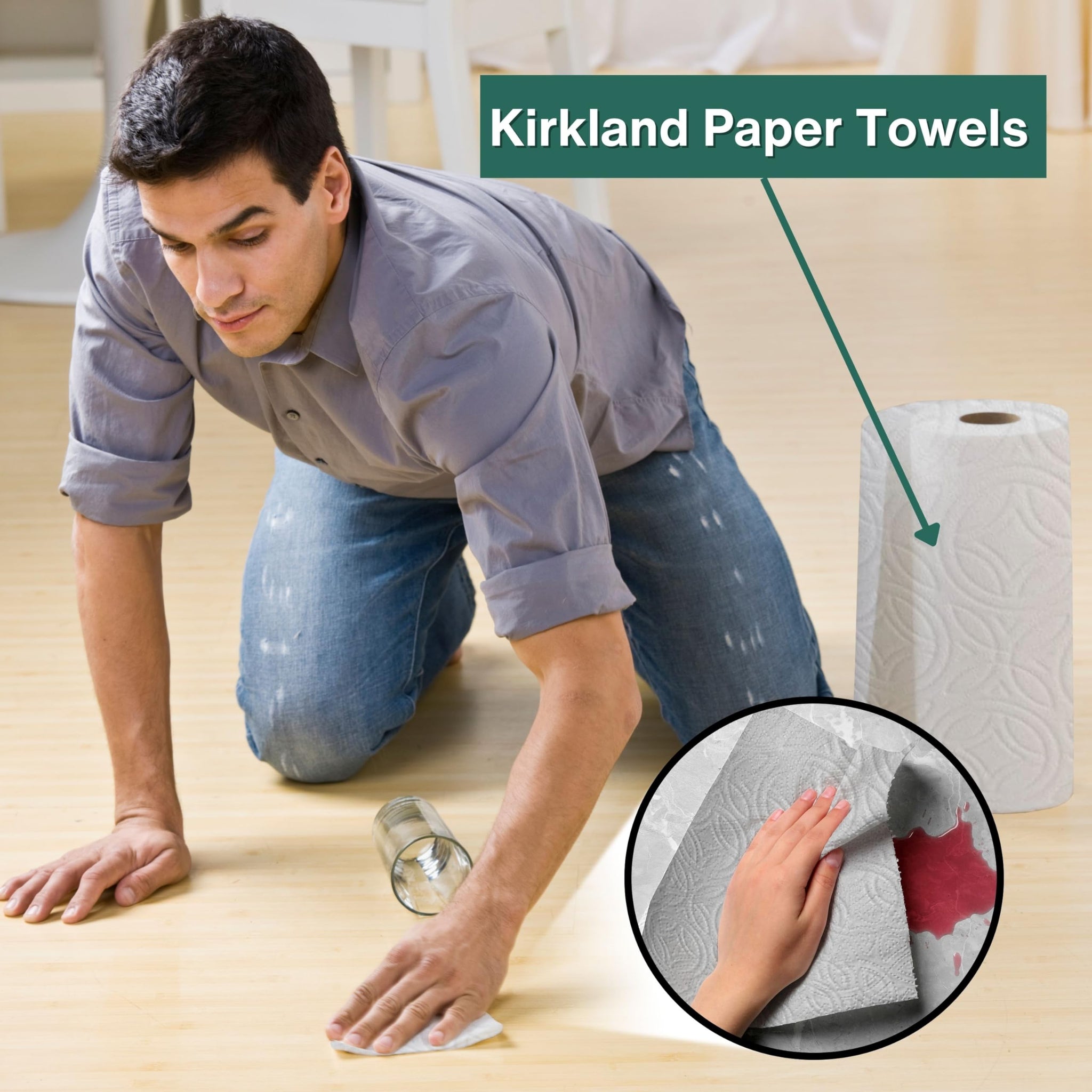 Worldwide Nutrition Bundle, Compatible with Kirkland Premium Paper Towels, Strong, Thick, and Absorbent Bulk Paper Towels 6 Rolls, 160 Sheets Per Roll