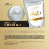 FREZZOR Flaky Sea Salt, 8.8 ounces of Premium Gourmet Sea Salt Flakes from New Zealand, 80 Minerals & Trace Elements, 100% All-Natural, Solar & Wind