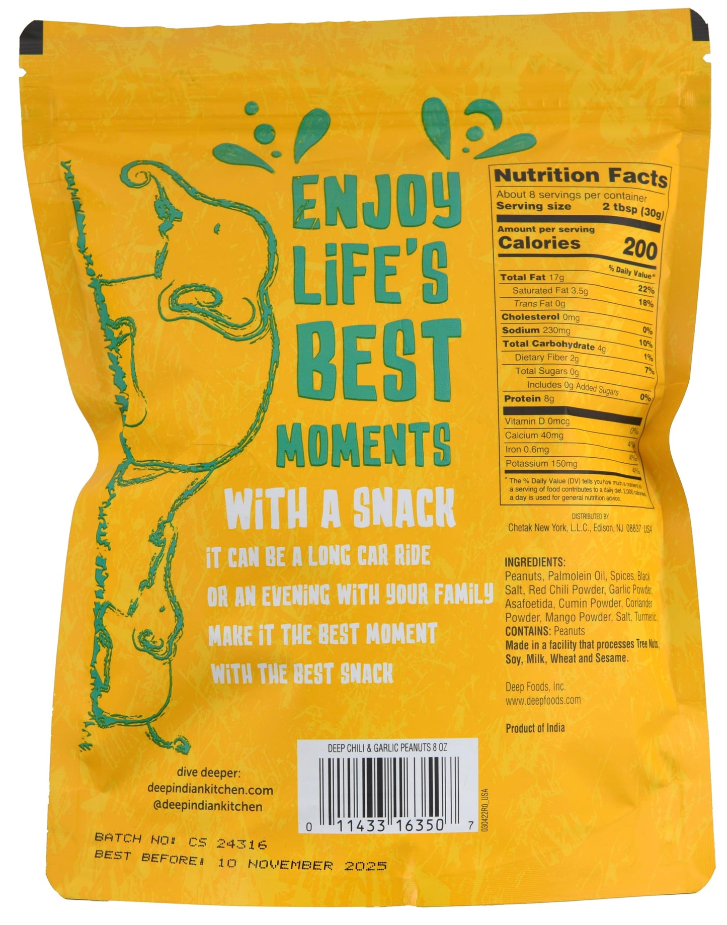 Masala Nuts Chili & Garlic Peanuts (8oz)