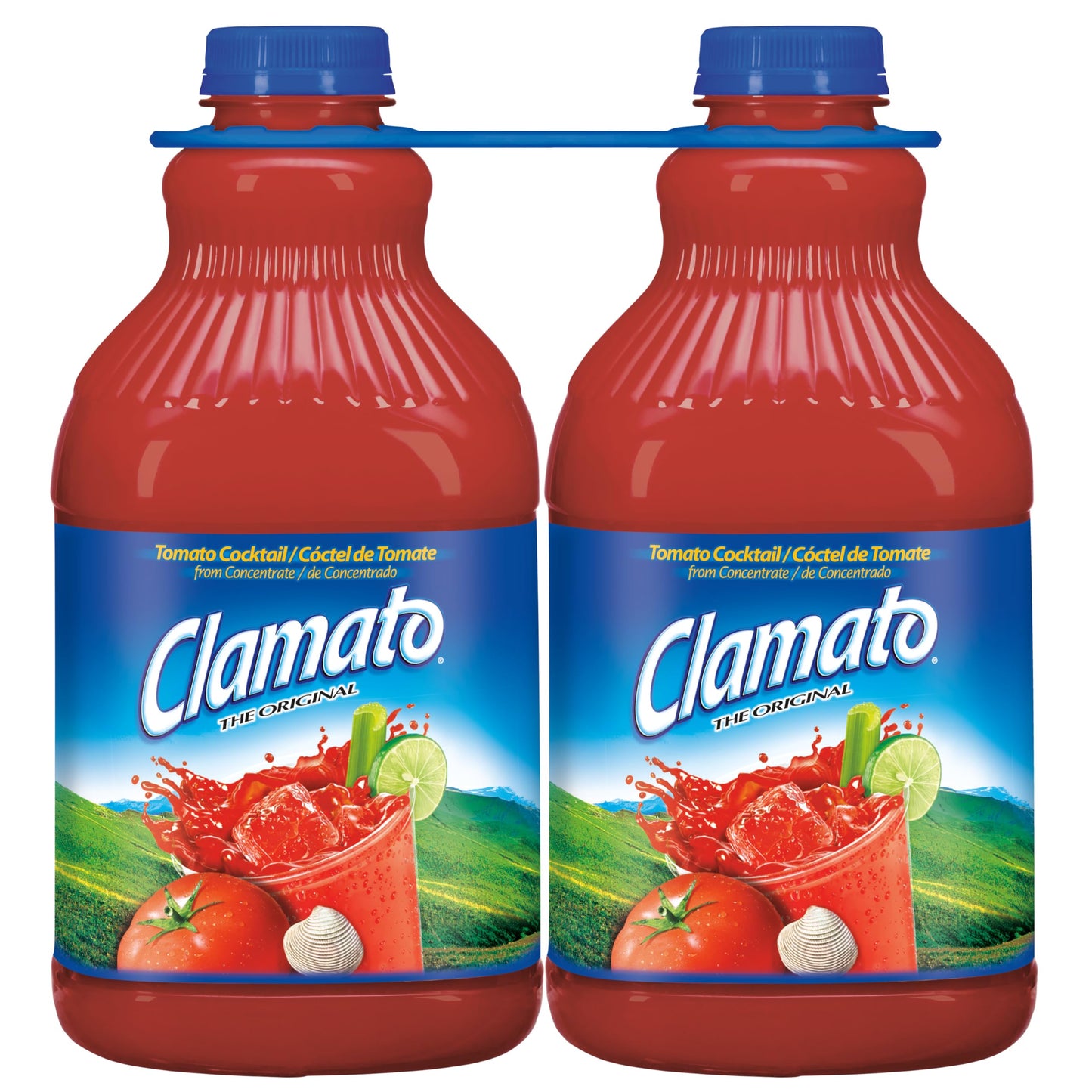 Clamato Original Tomato Cocktail, 64 fl oz bottle 2 Pack, Flavored With Tomato Juice & Spices, Perfect Mixer for the Authentic Michelada, Bloody Mary