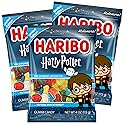 Haribo Harry Potter Gummies - Pack of 3 Gummy Candy Bags - Fruit Flavors & Wizarding World Shapes - Fun Snack for Kids, Parties, Gift Bags