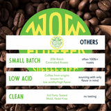 Wow and Flutter Low-Acid Medium Roast Whole Bean Coffee | Smooth, Caramelly & Nutty Flavor, Never Bitter | Clean Coffee Lab-Tested for Mold & Yeast |