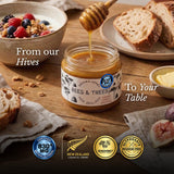 Bees & Trees Manuka Honey 830+ MGO - Raw, Pure New Zealand Monofloral Honey - Unpasteurized & Minimally Filtered - Ideal for Tea, Coffee, Dressings