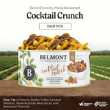 Belmont Peanuts Cocktail Crunch Mix, 18 oz (1 Pack) - Pecans, Butter Toffee Virginia Peanuts, Sesame Sticks, Rice Sticks, Seasoned Peanuts - Simple