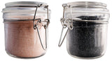 Gourmet Himalayan & Hawaiian Black Lava Sea Salt Gift Set (Ground Fine - 8oz Each) in Reusable Airtight 8oz Chefs Spice Jars - Kosher and non-GMO