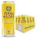 Yerba Madre Organic Yerba Mate, Lemon Elation, 150mg Natural Caffeine, Energy Drink Alternative, No Jitters or Crash, 15.5 Oz Cans (Pack of 12)