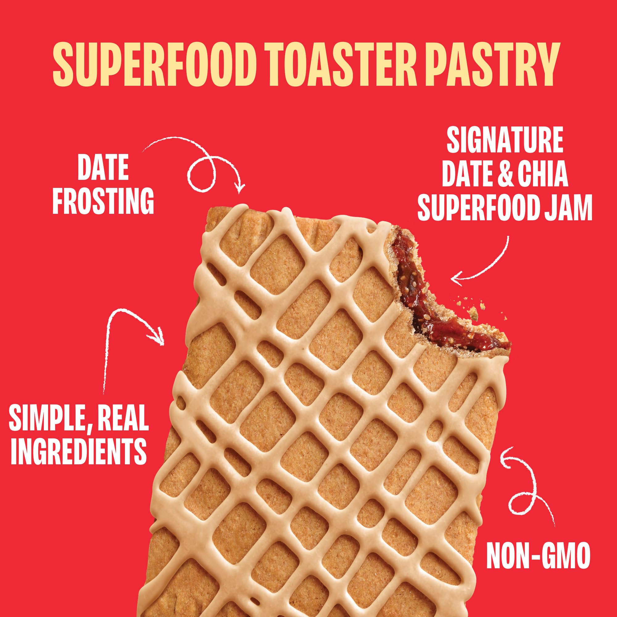 Smash Foods Toasties Variety 3 Pack - Healthy Whole Wheat Toaster Pastries Strawberry, Blueberry, Grape - No Refined Sugar, Real Fruit Filling - 9