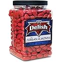 Red Jordan Almonds by Its Delish, 3.5 lbs Jumbo Container | Sugared Almond Nut with Sweet Hard Candy Coating - Bulk Wedding Favors and Party Buffets