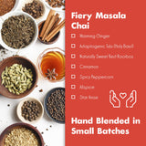 Big Heart Tea Co. Tea Bags - Fiery Masala Chai - Certified Organic, Ayurvedic Herbal Decaf Tea with Small Batch Ground Sweet Herbs and Spices