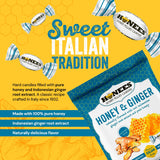 Honees Honey & Ginger Hard Candy Individually Wrapped | Natural & Healthy Candy, Italian Made with Real Honey & Indonesian Ginger, 3 Pack (8.55 oz)