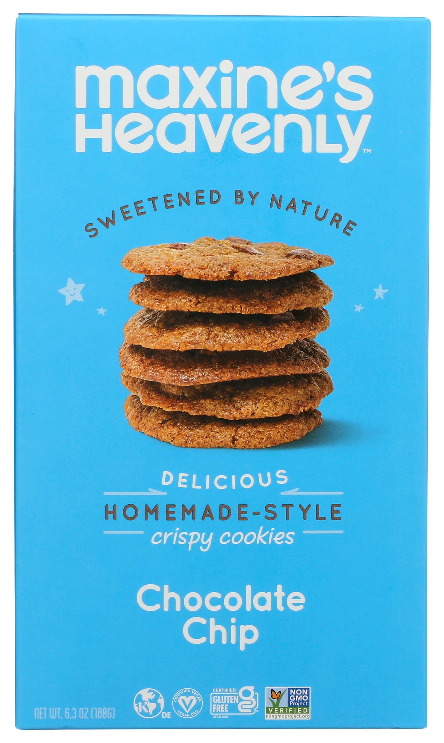 Maxines Heavenly Cookies Crispy Chocolate Chip Cookies, 6.3 OZ