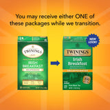 Twinings Irish Breakfast Tea, Decaf Tea Bags, Strong and Distinctive Black Decaffeinated Tea, 20 Individually Wrapped Tea Bags (Pack of 2)