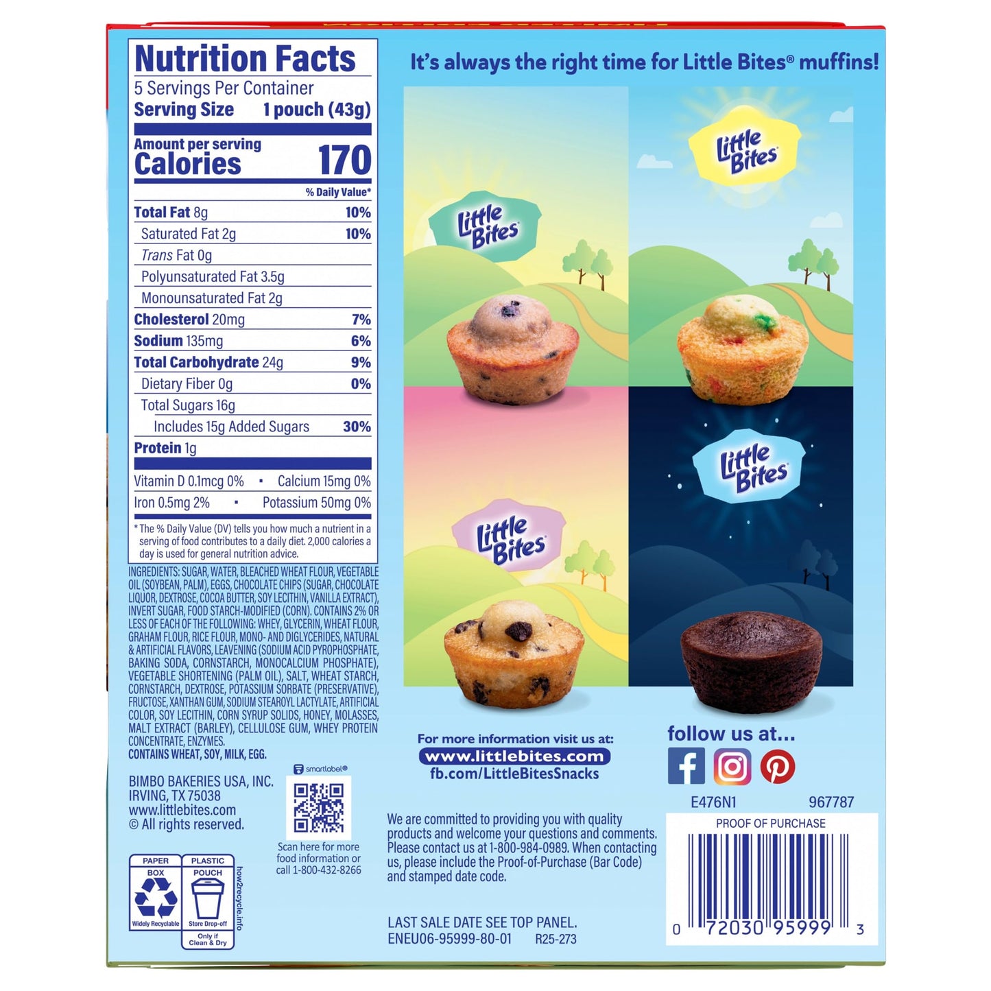 Little Bites S'mores Muffins, 5 individual packs, (1.5 oz each), Mini Muffins, 7.5 oz Multipack