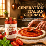 Antonio Carlo 3rd Generation Italian-Style Handmade Gourmet Marinara Pasta Sauce - Non-Dairy, Gluten-Free, Fresh Pasta Sauce with No Sugar Added
