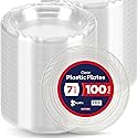 Munfix 100 Pack Clear Plastic Plates, 7 Inch Disposable Appetizer, Dessert Plates, Bulk Pack for Party, BBQ, Picnic, Parties, Travel and Events