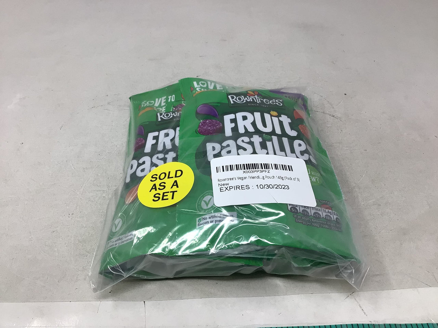 Rowntree's Vegan Friendly Fruit Pastilles Sharing Pouch 143g (Pack of 3)