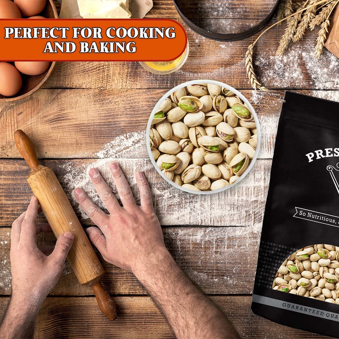 Presto Sales Pistachios In Shell California 16 oz. | Premium Roasted, Unsalted | Healthy, Natural, Vegan, Non-GMO | Vital Minerals Including