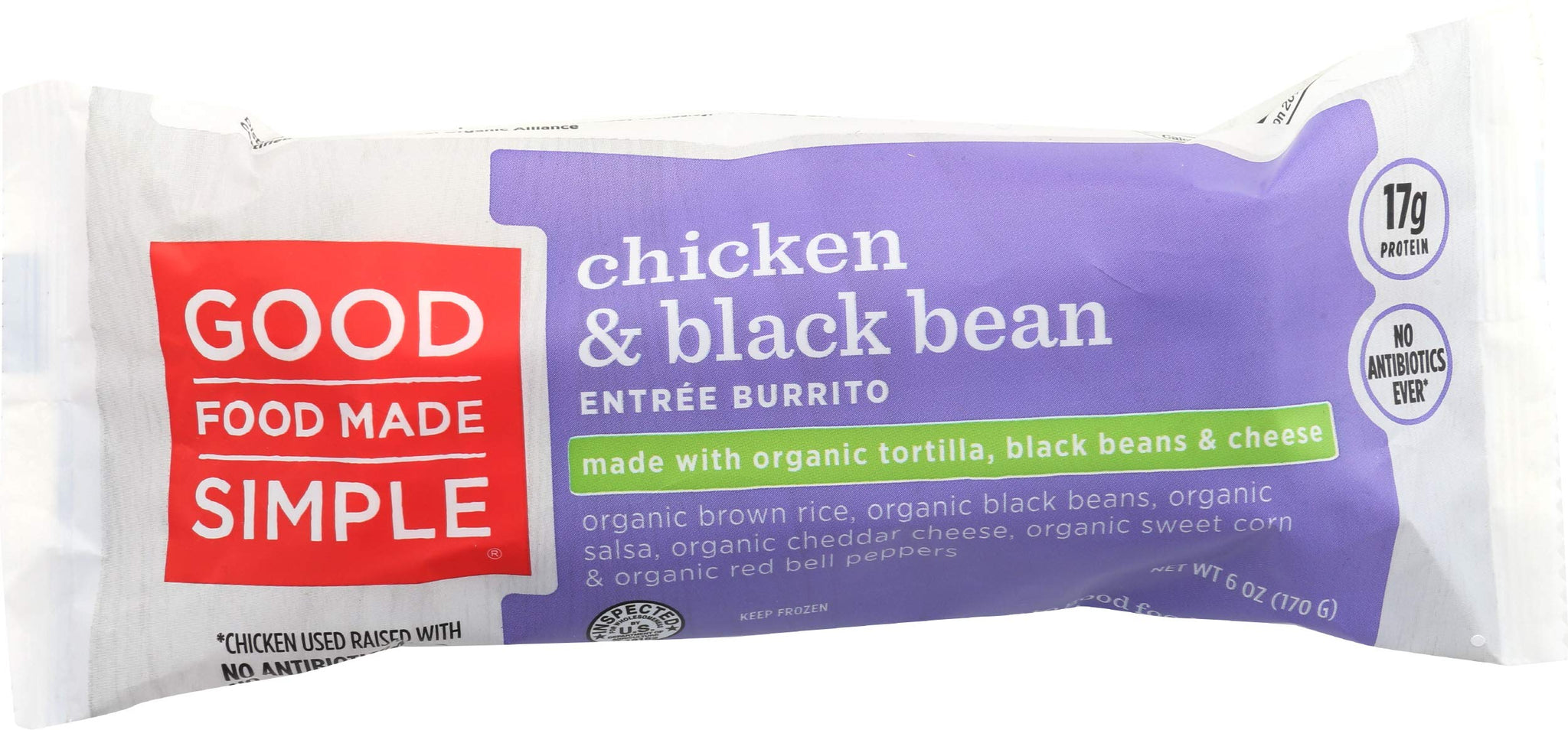 Good Food Made Simple Burrito Check and Black Bean, 6 oz