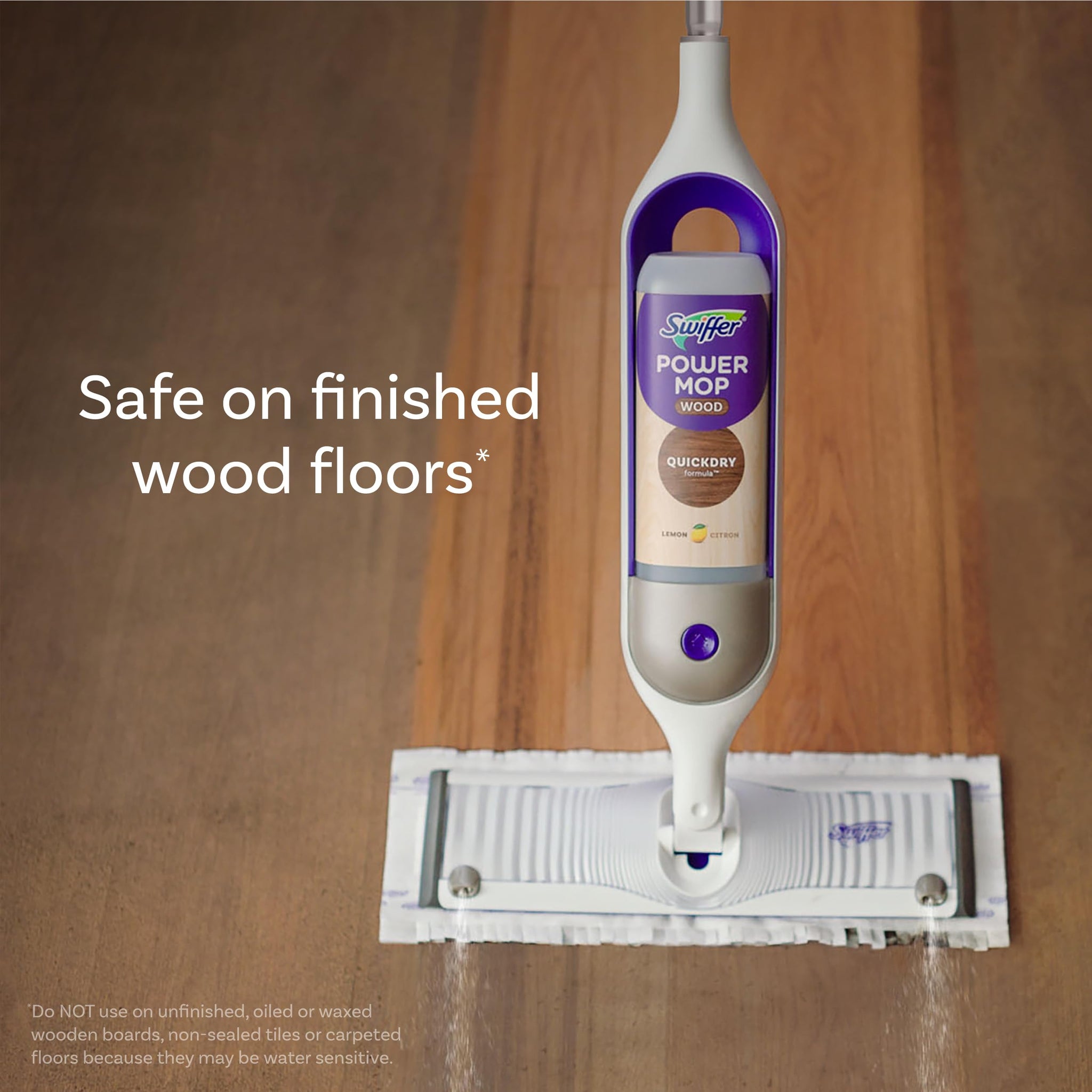 Swiffer Power Mop Wood Refill Solution, QuickDry Hardwood Floor Cleaner for Mopping Home, Bathroom, Kitchen, All Purpose Multi-Surface Solution