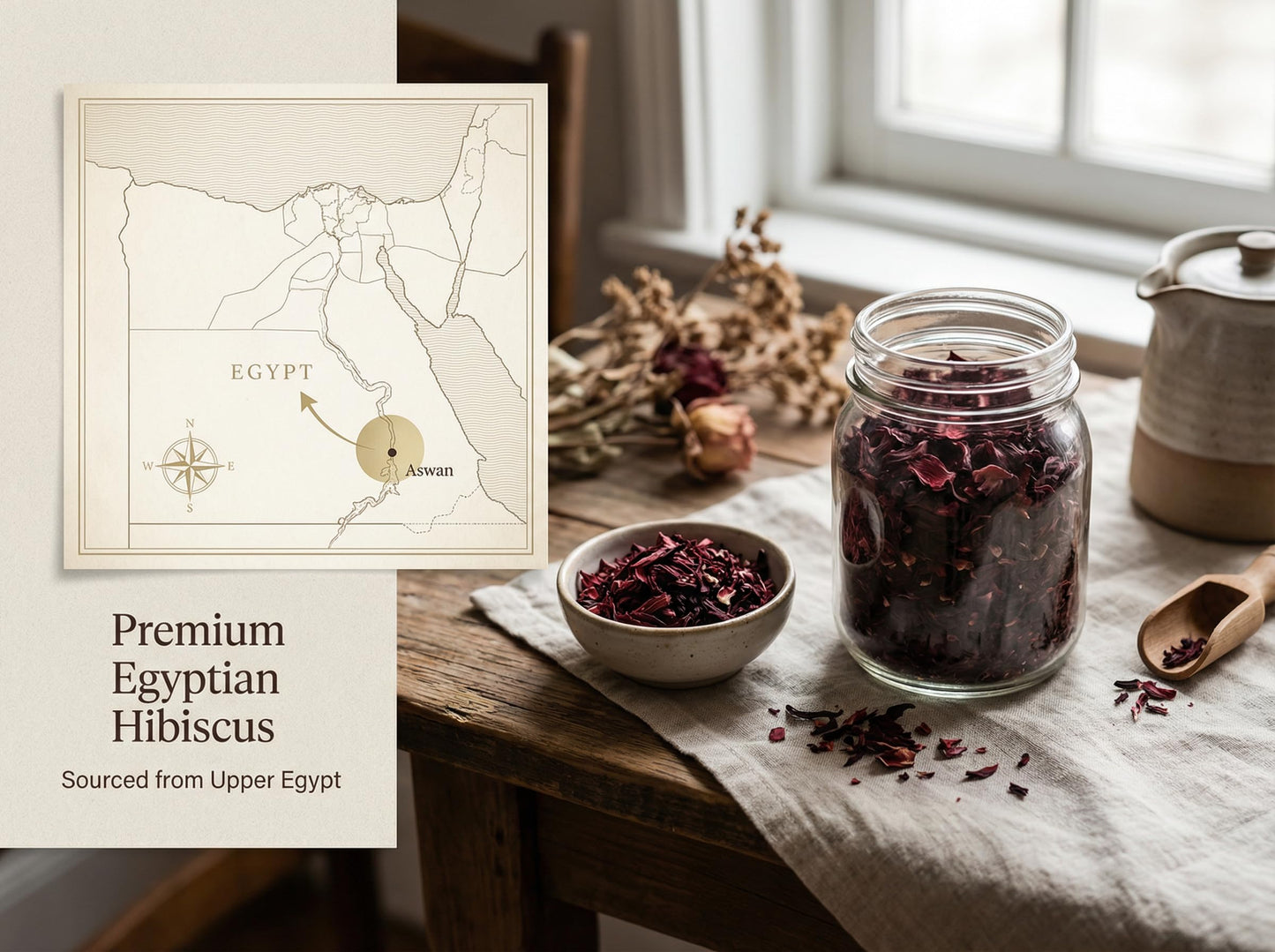 Zeeza Hibiscus Tea, 1LB, Organic Hibiscus Flowers from Egypt - Cut & Sifted - Loose Leaf Tea - Ideal for Agua Fresca, Iced Tea, & Karkadé
