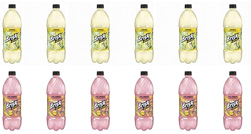 LUV BOX - Variety Brisk Lemonade Pack 1L Plastic Bottle, 12 Per Case, Pink Lemonade , Lemonade