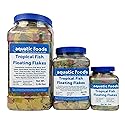 Aquatic Foods Inc. Premium Tropical Fish Flakes, Mix of Krill, Color Enhancing, Spirulina Flakes for Cichlids, Angels, Goldfish, All Tropical Fish