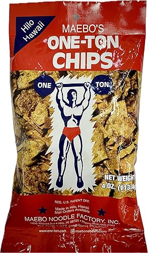 Maebo's One-Ton Chips Won Ton Crackers 6 Bags - 4 oz. each