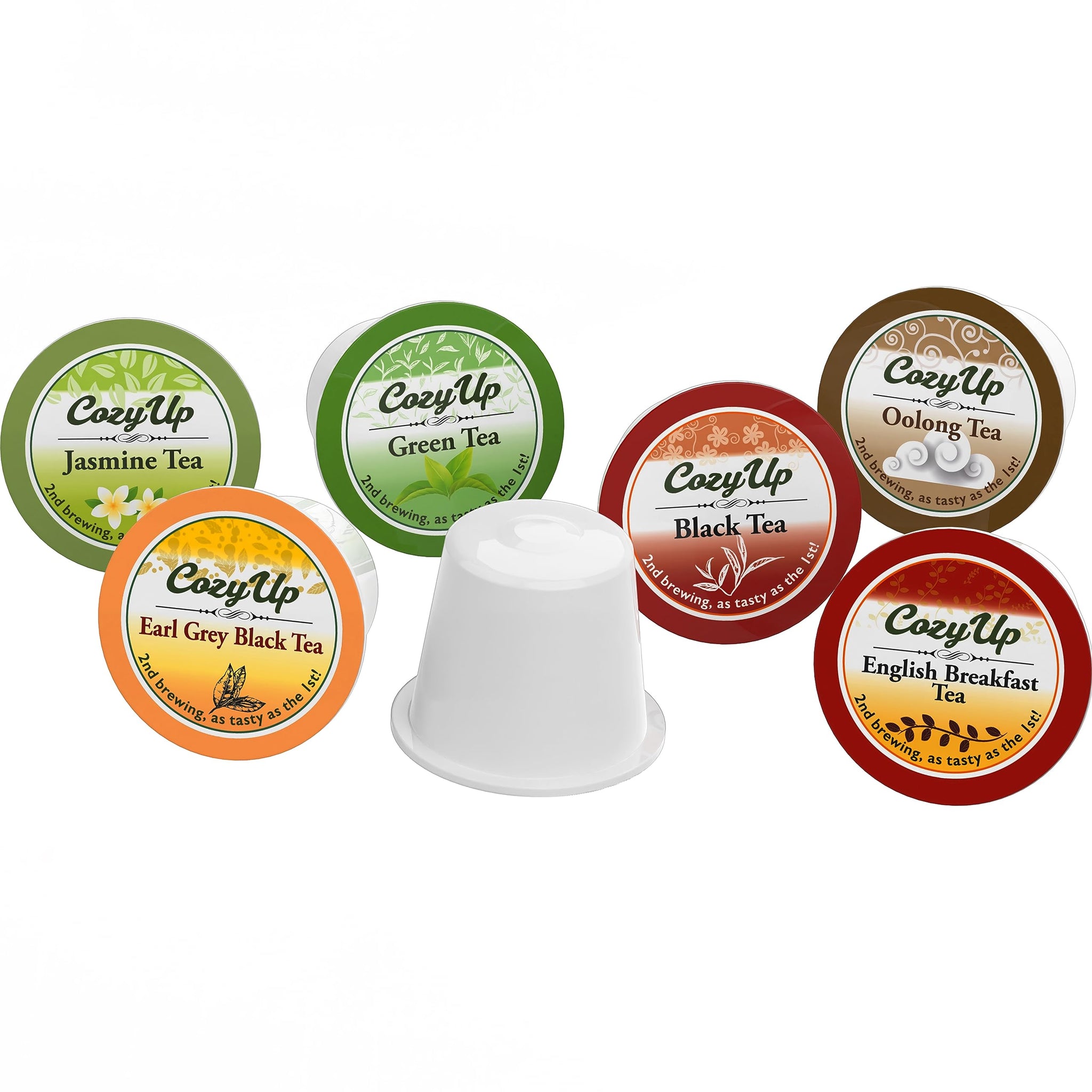Cozy Up 36-Count 6 Flavors Variety Pack Tea Compatible with Keurig K-Cup Brewers, Including Green, Black, Jasmine, Earl Grey, English Breakfast