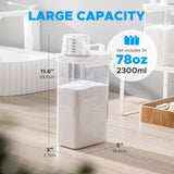 [3 Pack] Liquid Laundry Detergent Dispenser for Laundry Room Organization and Storage, 78oz Large Capacity Laundry Soap Containers with 12 Removable