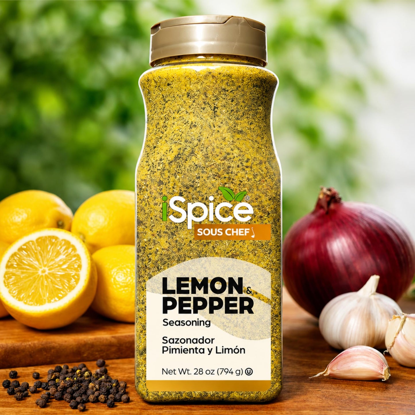 iSpice | Lemon Pepper Seasoning | 28 oz | Bulk Size | Mixed Spices & Seasonings | Kosher