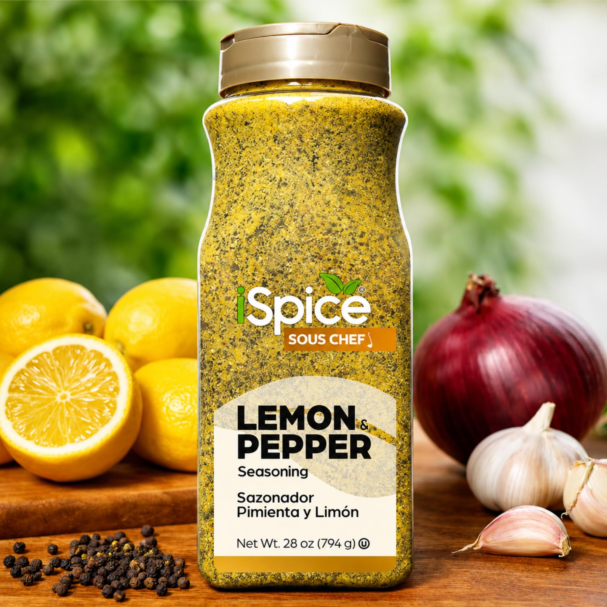 iSpice | Lemon Pepper Seasoning | 28 oz | Bulk Size | Mixed Spices & Seasonings | Kosher