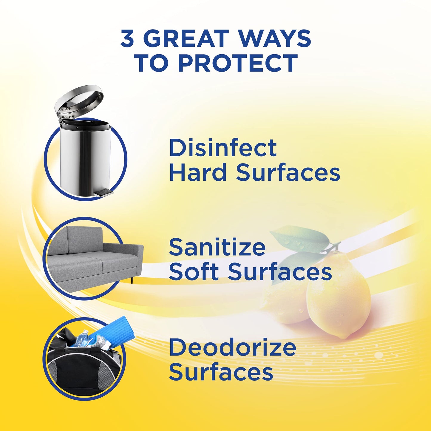 LYSOL Disinfectant Spray, Lemon Breeze 19 oz (Pack of 4)